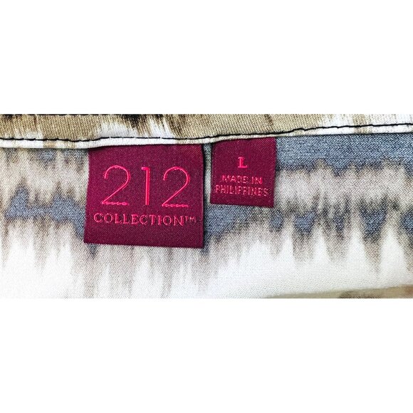 212 Collection Womens Brown & Beige Cowl Neck Gold-toned Embellishment Top Large - Picture 3 of 5